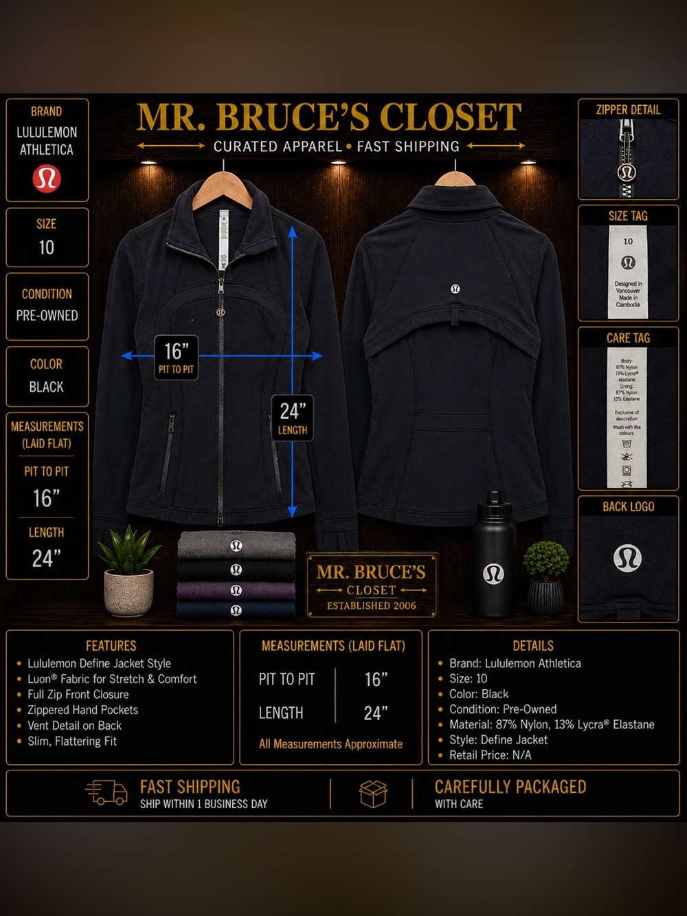 lululemon athletica Black Define Jacket - Women's Long Sleeve